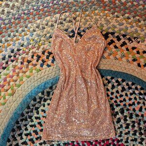slim fit dress slacks Sequin Gold Midi Dress main image 1